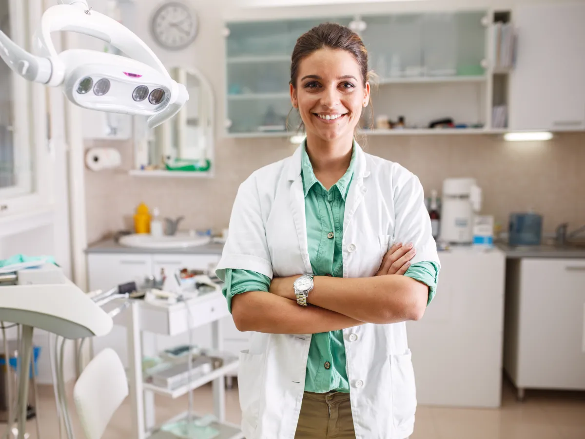 female provider smiling in office
