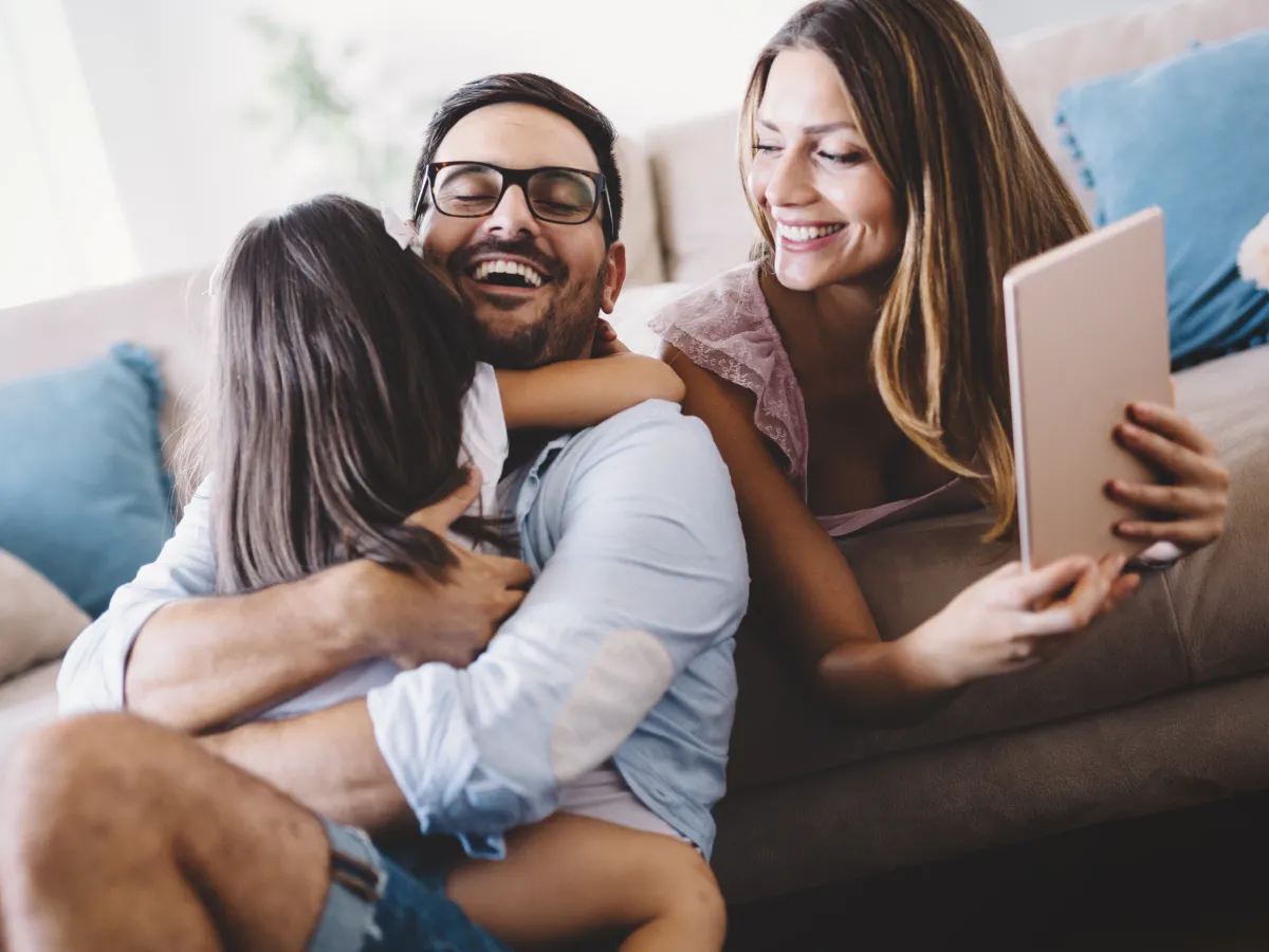 happy family at home