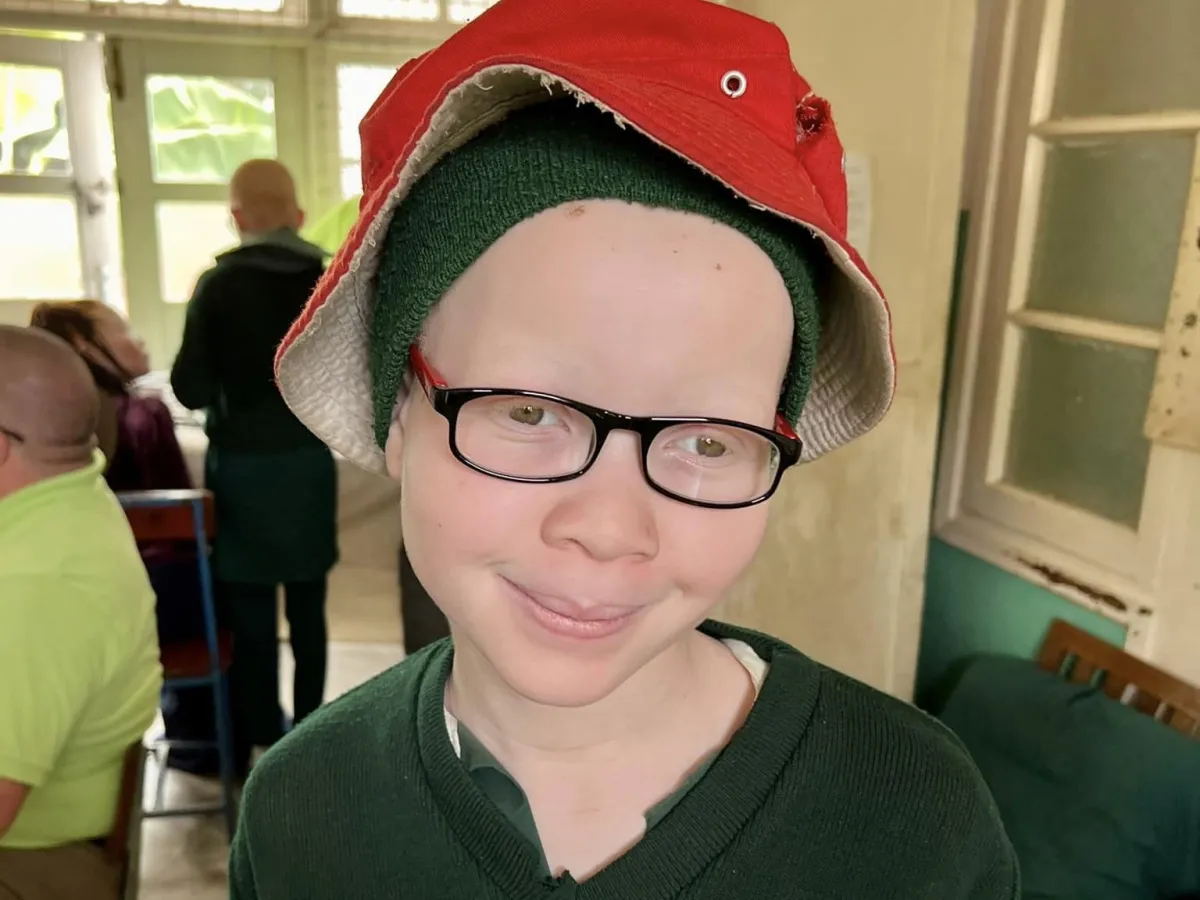 student with new eye glasses