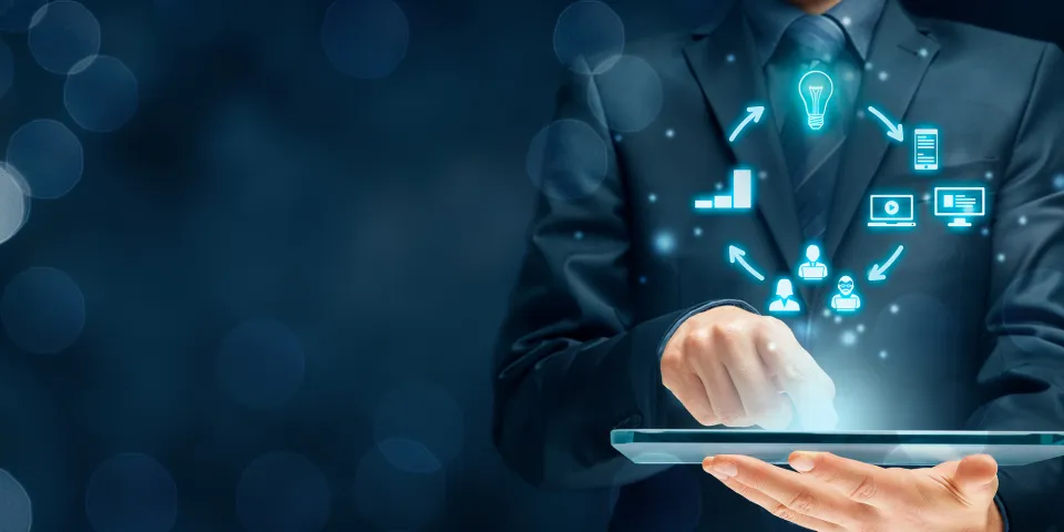 man on tablet